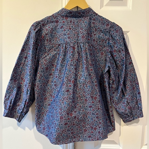 J. CREW Liberty Tie-Neck Blouse in Columbo Chambray - Picture 6 of 10